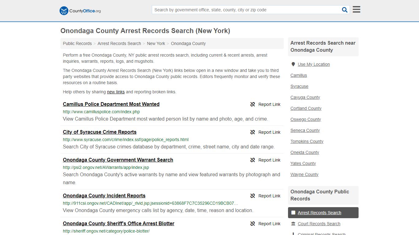 Onondaga County Arrest Records Search (New York) - County Office