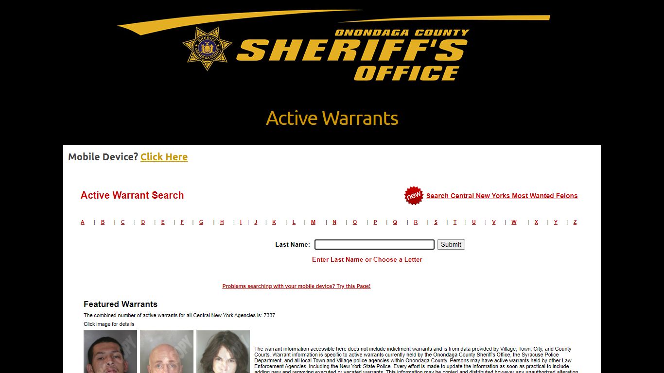 Active Warrants – Onondaga County Sheriff's Office